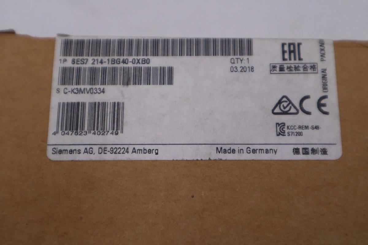 NEW SEALED SIEMENS 6ES7 214-1BG40-0XB0 COMPACT CPU SIMATIC S7-1200 STOCK H173A