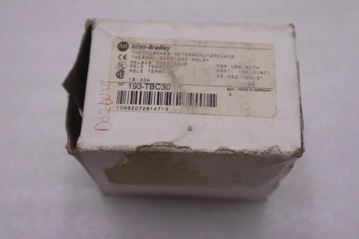 NEW OPEN BOX AB Allen-Bradley Thermal Overload RELAY CAT 193-TBC30 SER A -H1048A