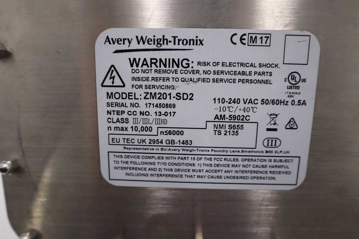 Used AVERY WEIGH-TRONIX ITW ZM201-SD2 / ZM201SD2 (USED) SCALE OUTUT STOCK 3036-A