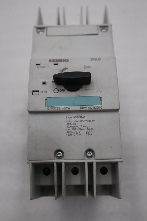 Used SIEMENS SIRIUS 3RV1742-5JD10 CAT.A 50/60Hz IEC/EN 60947-2 CIRCUIT BREAKER #5428