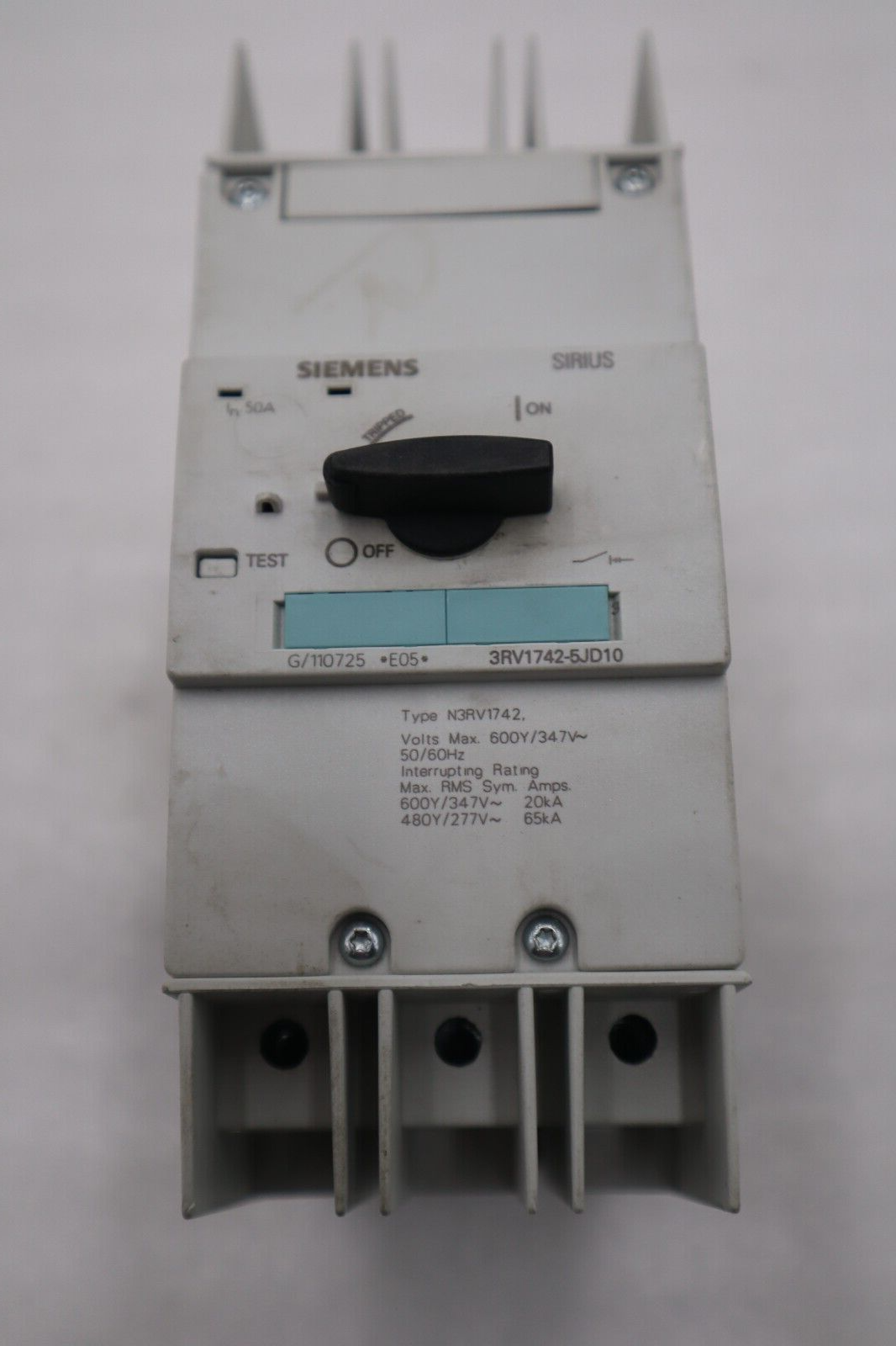 Used SIEMENS SIRIUS 3RV1742-5JD10 CAT.A 50/60Hz IEC/EN 60947-2 CIRCUIT BREAKER #5428