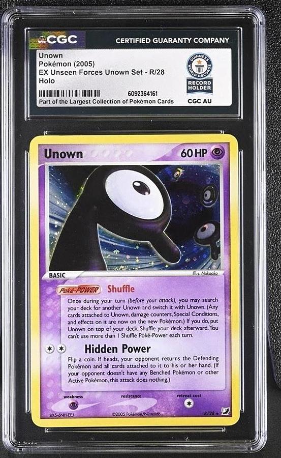 Used 2005 Pokemon Unown EX Unseen Forces Holo Rare #R/28 CGC WORLD RECORD 1/1 SLAB