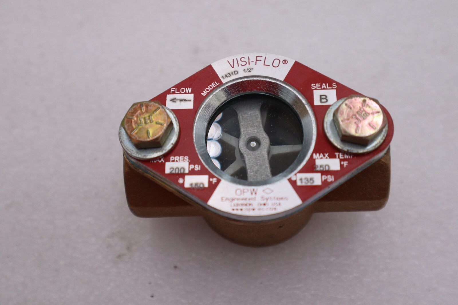 Used OPW 1431D VISI-FLO FLOW METER 1/2 IN #K-2280