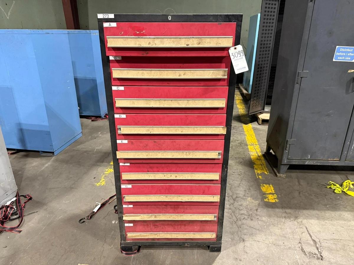 Used VIDMAR STYLE 9 DRAWER CABINET  (NO CONTENTS)