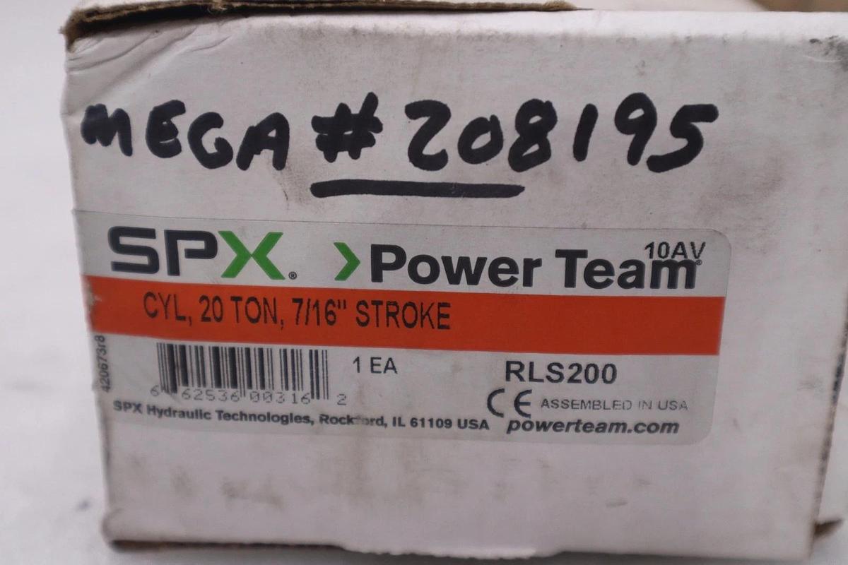 SPX Power Team Hydraulic RLS200 20 ton ram/cylinder/portapower — NEW #1512A