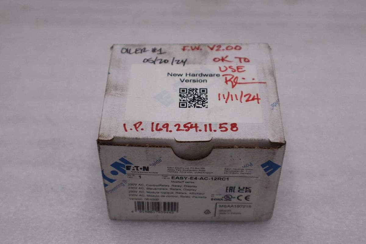 NEW OPEN BOX EATON MOELLER SERIES EASY-E4-AC-12RC1 Control Relay STK K-3965CC