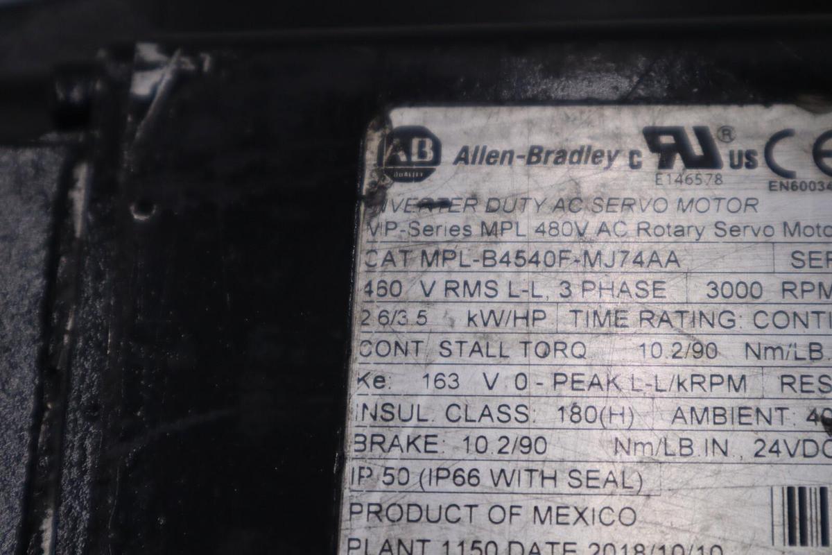 NEW ALLEN BRADLEY MPL-B4540F-MJ74AA SERVO MOTOR STOCK M-186