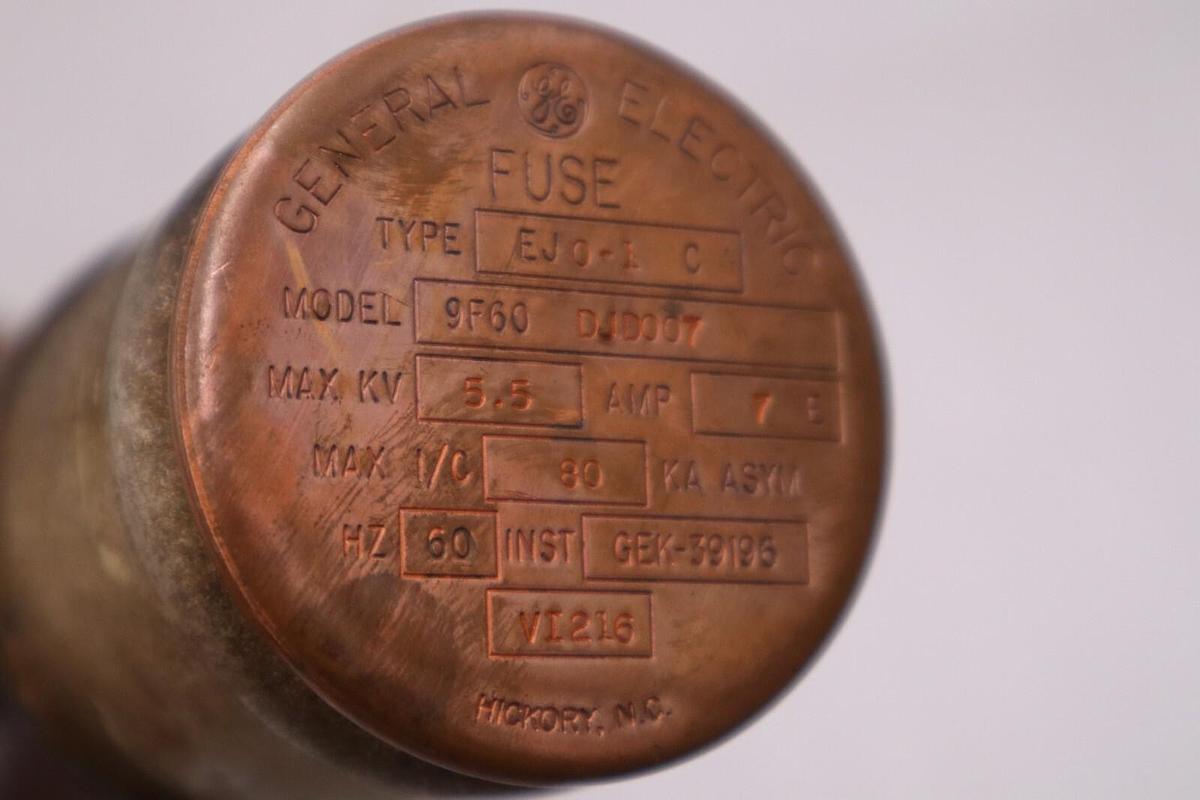 Used General Electric 9F60DJD007 Fuse TYPE EJO-1 SIZE C 5.5kV 7E-AMPS NEW #H880