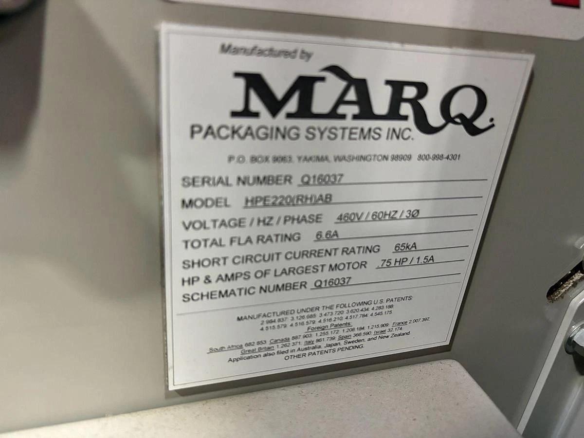 Used MARQ HPE220 / HPE-220 CASE ERECTOR BOTTOM SEALER