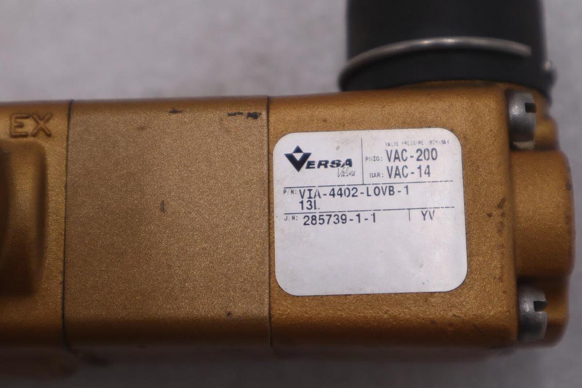 Used NEW VERSA VALVES VIA-4402-LOVB LOCK OUT VALVE 1/4NPT STOCK 4586