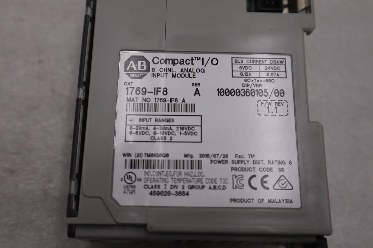 Used Allen-Bradley 1769-IF8 Ser. A Compact I/O 8-Channel Analog Input Module #5290A