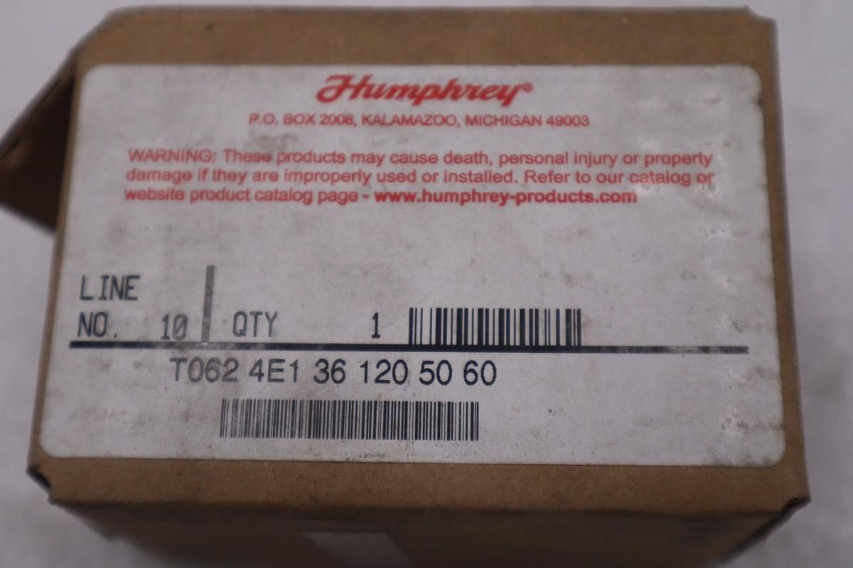 Humphrey Solenoid Valve 062-4E1-36-120 50/60 - NEW IN BOX - STOCK GF725A