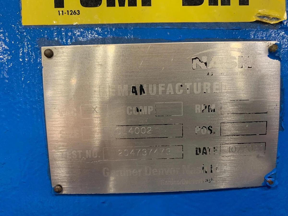 Used NASH CL4002 VACUUM PUMP REMANUFACTURED 2020