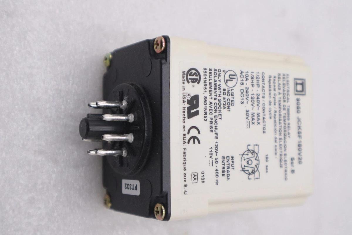 Used SCHNEIDER ELECTRIC SQUARE D 9050JCK5F180V20 TIMING RELAY NEW STOCK GF-694A