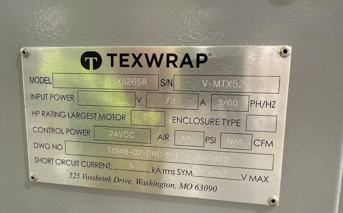 Used 36" TEXWRAP MODEL 3618ISSR SIDE SEAL AND STE-1348OCS HEAT TUNNEL SYSTEM 2021
