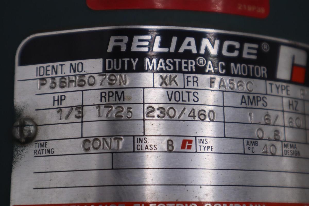 Used RELIANCE ELECTRIC F51A0304M-XK UNIBRAKE / P56H5079N DUTY AC MOTOR MASTER #M-44