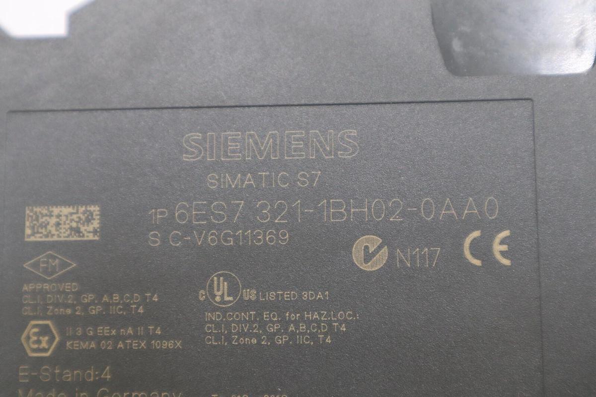 Used SIEMENS 6ES7 321-1BH02-0AA0 SIMATIC S7 INPUT MODULE STOCK K-3504