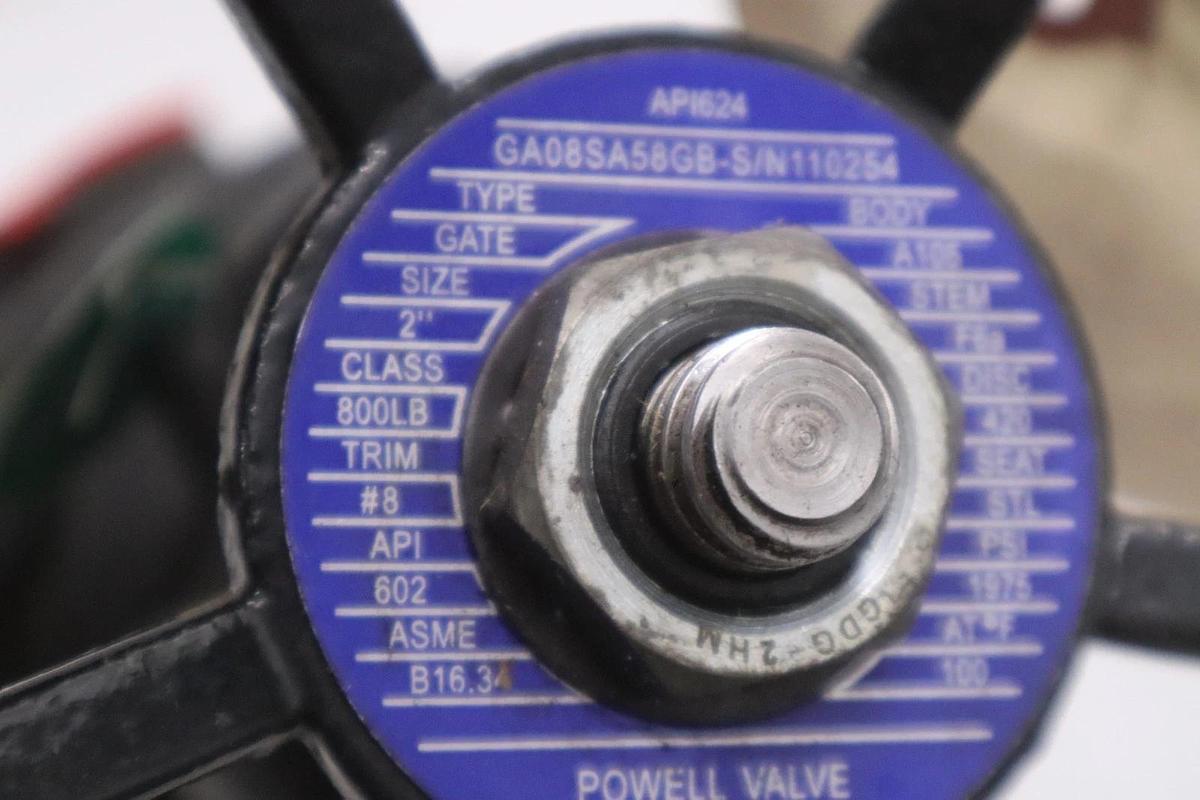 Used POWELL VALVE 1975PSI 2'' 100'F GA08SA58GB - NEW NO BOX - STOCK GF625