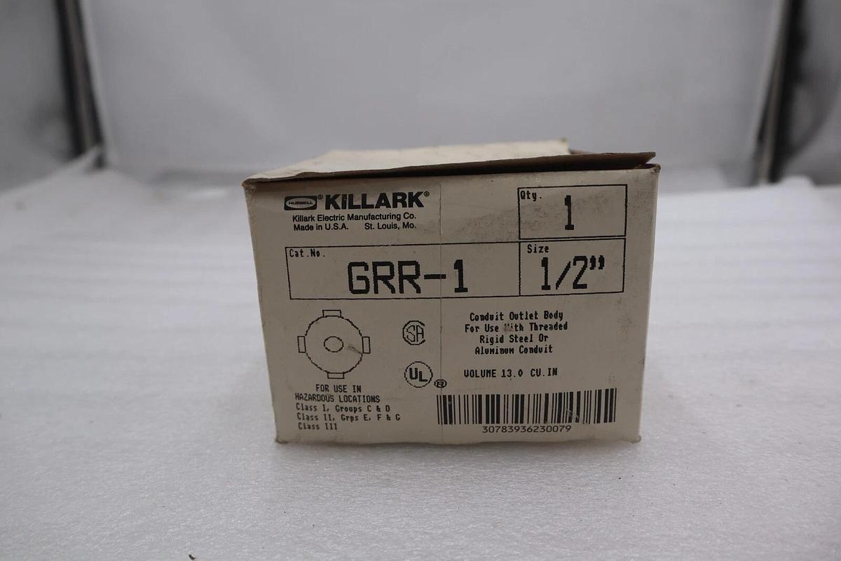 Killark GRR-1 Outlet Body Size 1/2" NEW OPEN BOX STOCK 2119-A