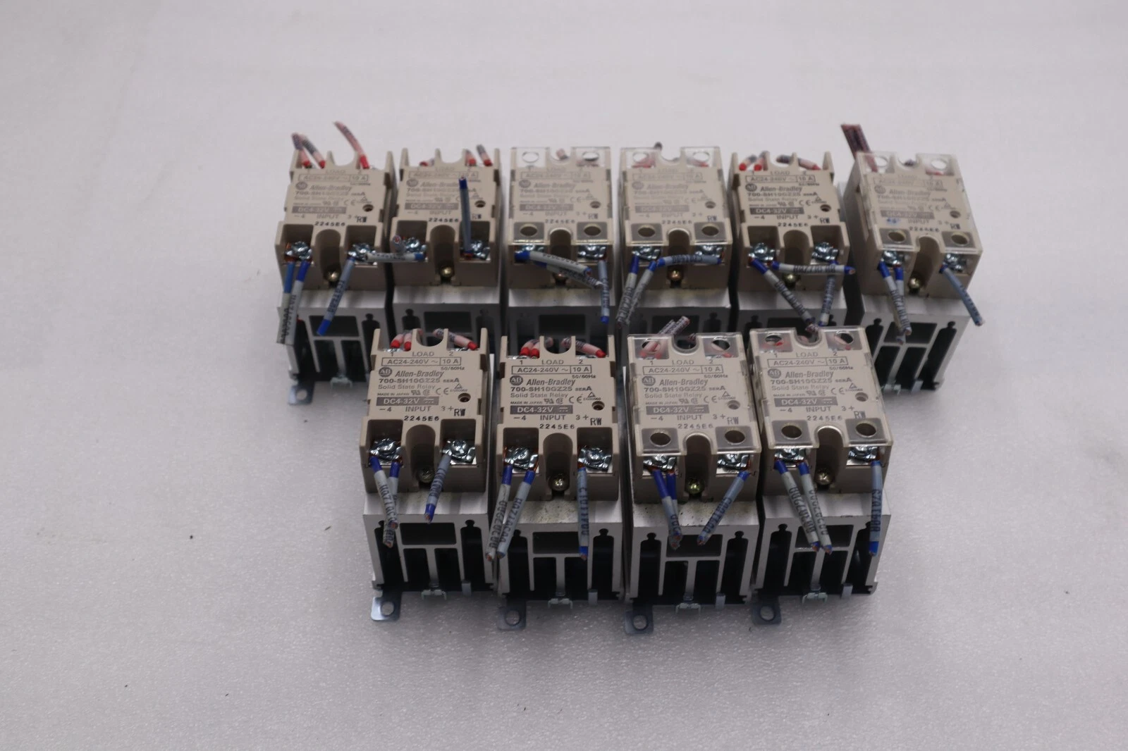 Used LOT OF 10 ALLEN BRADLEY 700-SH10GZ25 Solid State Relays Stock 2062