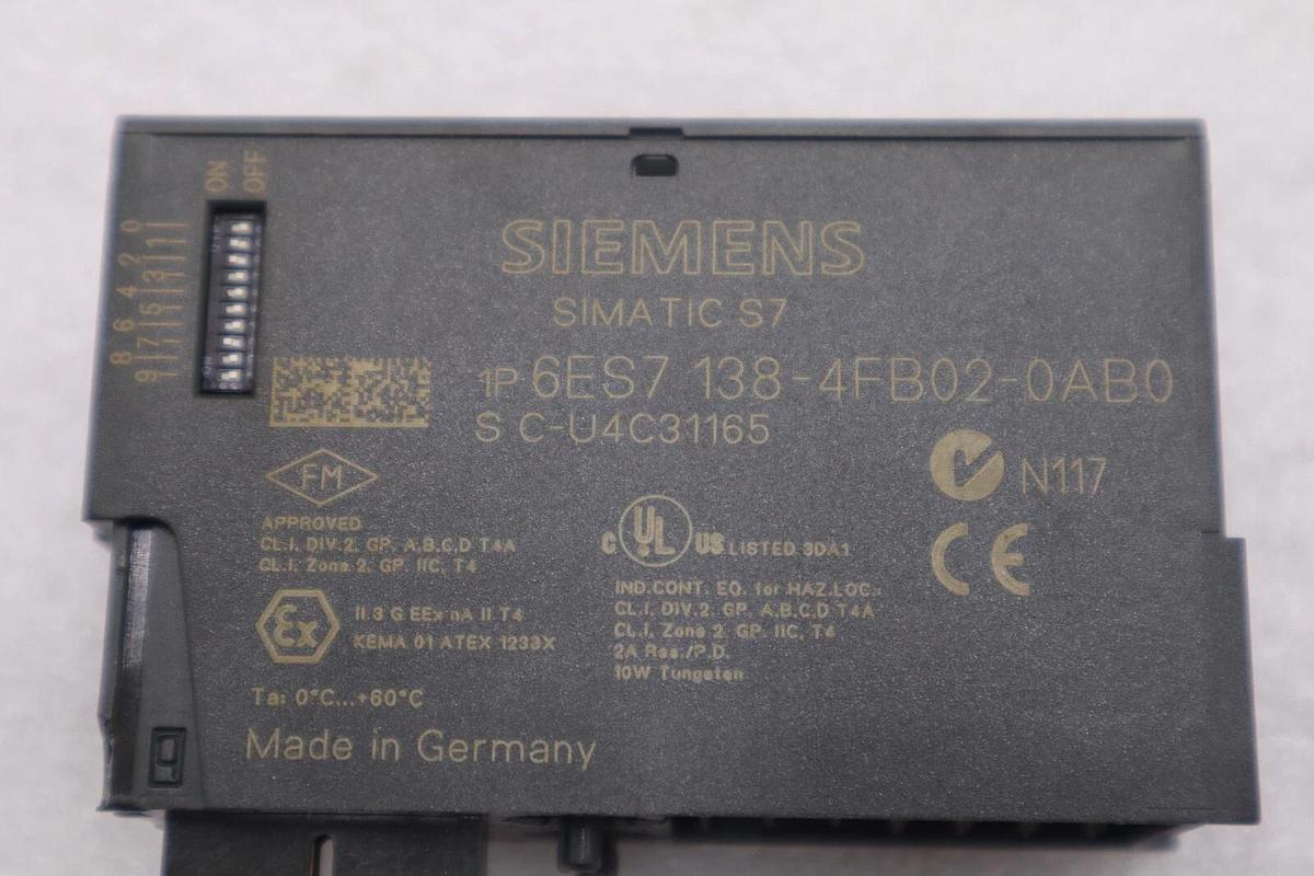 Used SIEMENS 6ES7 138-4FB02-0AB0 SIMATIC S7 ELECTRONIC CONTROL MODULE STOCK L-278-C
