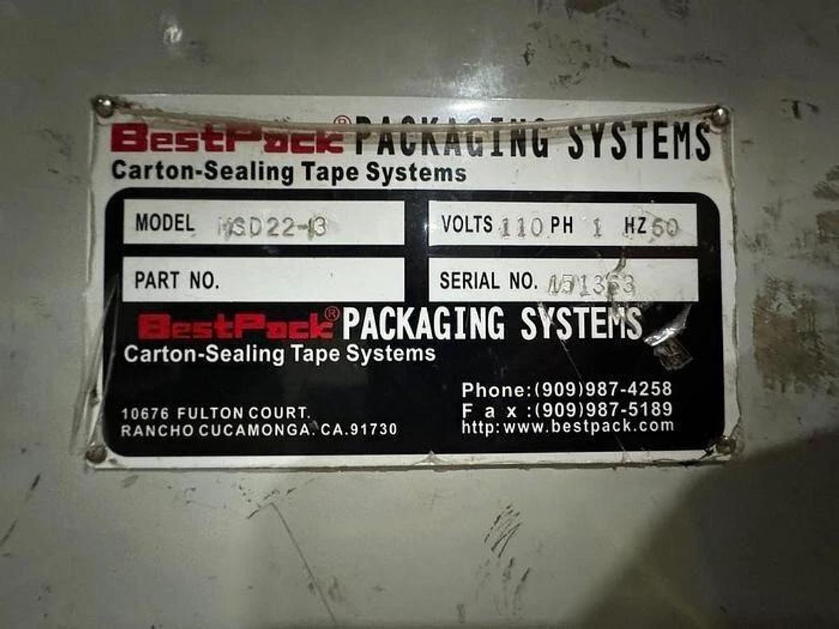 Used BESTPACK MSD22-3 CASE SEALER TAPE CARTON SYSTEM (SEVERAL AVAILABLE)