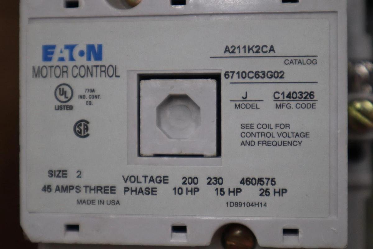 Eaton A211K2CA, Horizontal Reversing Contactor, Nema Size 2 NEW IN BOX #G494