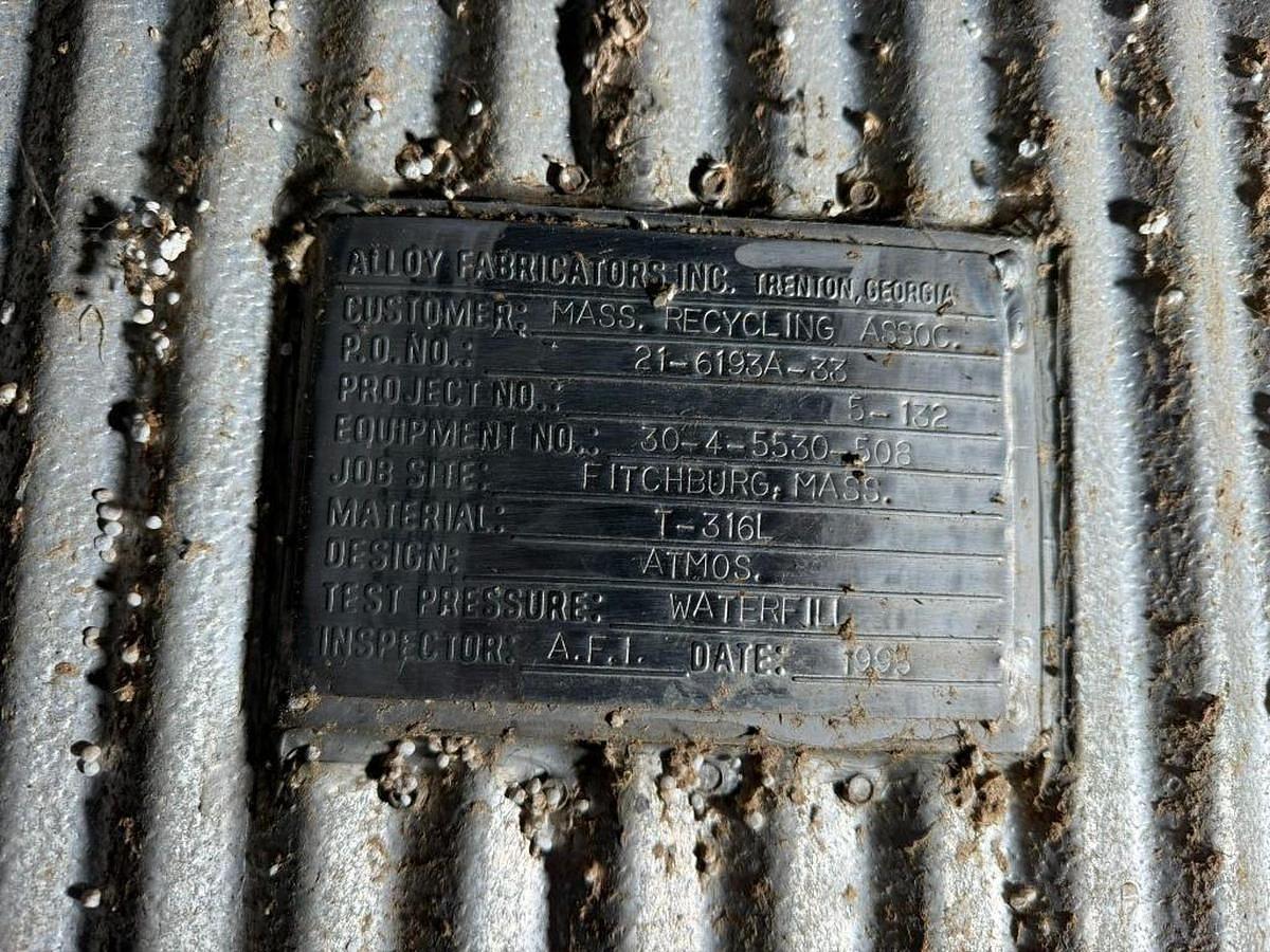 Used 12,000 GALLON ALLOY FABRICATORS INC. 316L STAINLESS STEEL TANK