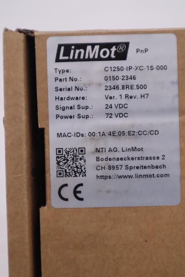 Used LINMOT TYPE C1250-IP-XC-1S-000 PART NO. 0150-2346 SERVO DRIVE NEW UNIT #314-C