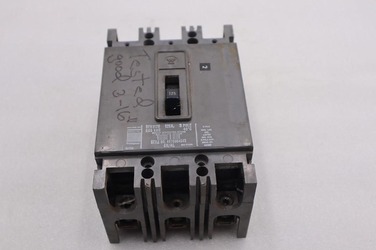 Used WESTING HOUSE 4976D04G45 Circuit Breaker 600VAC HFB3125 #L-504