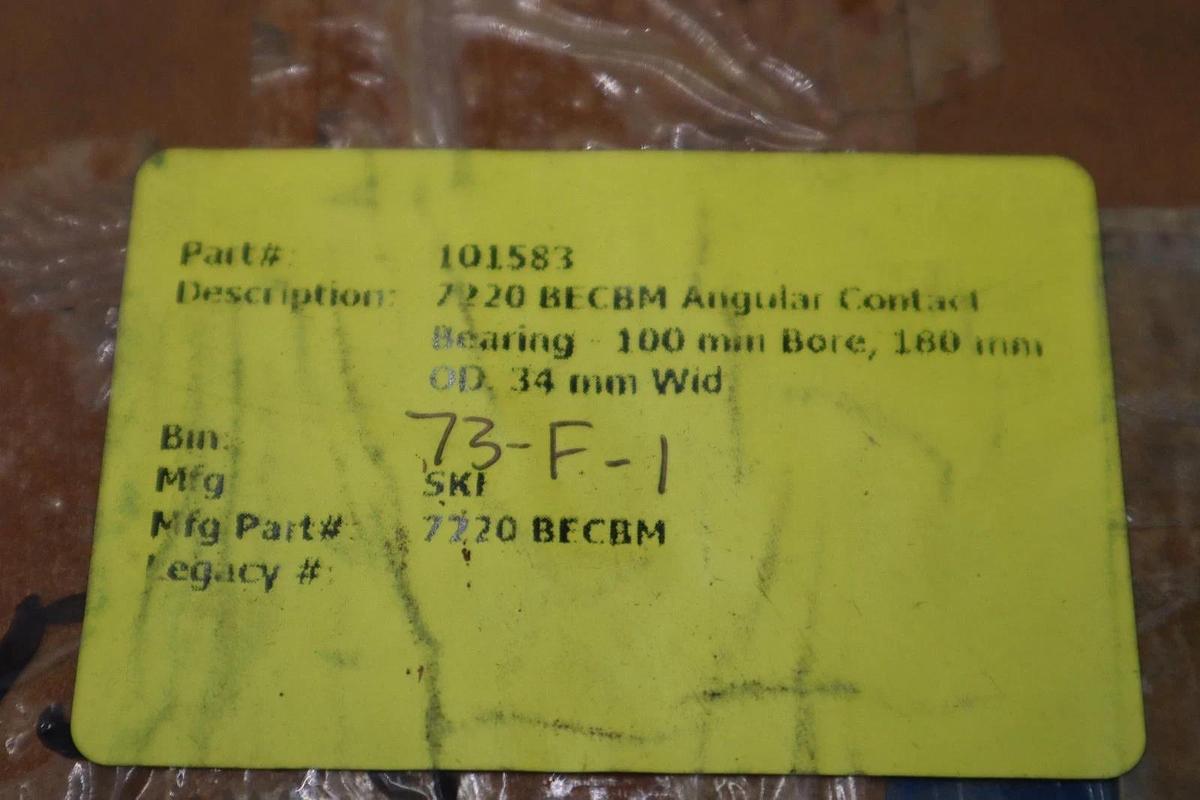 Used SKF EXPLORER 7220BECBM/ 7220 BECBM Angular Contact Ball Bearing - STOCK CC128