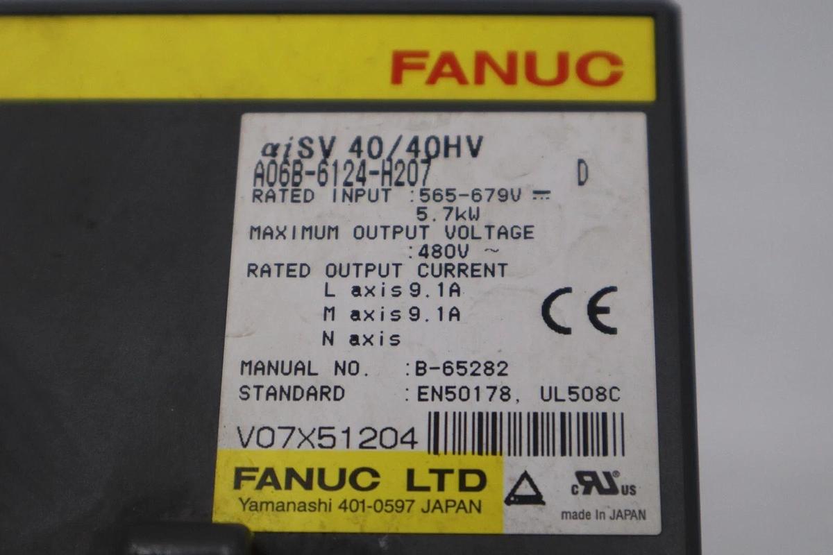Used Fanuc Servo Amplifier Module A06B-6124-H207 Series D STOCK 106B