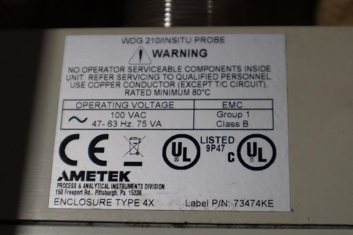 Used Ametek WDG 210/INSITU O2 Flue Gas Analyzer 100VAC 75VA - STOCK GF175