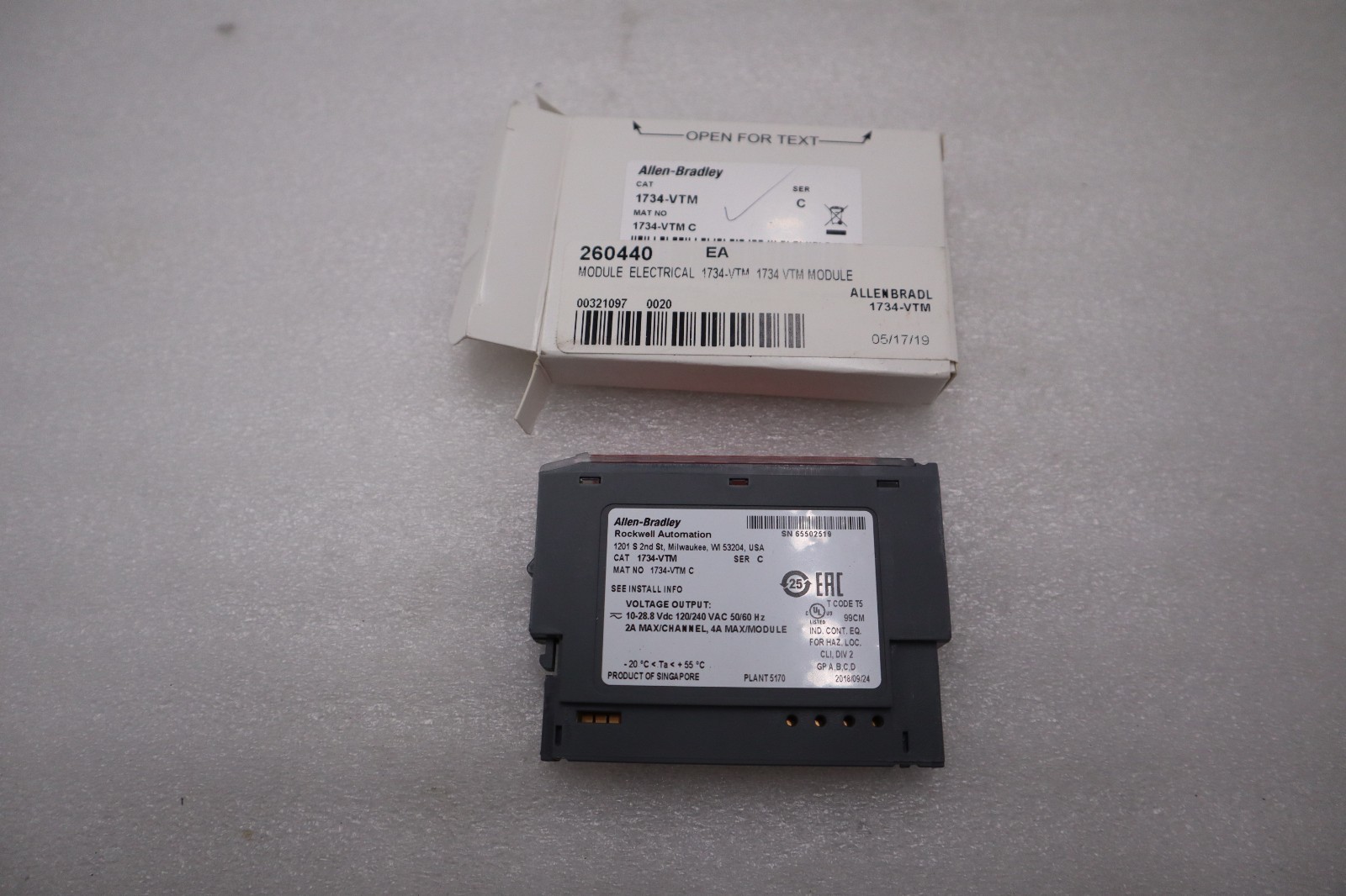 NEW ALLEN BRADLEY 1734-VTM PLC MODULE STOCK H1098A