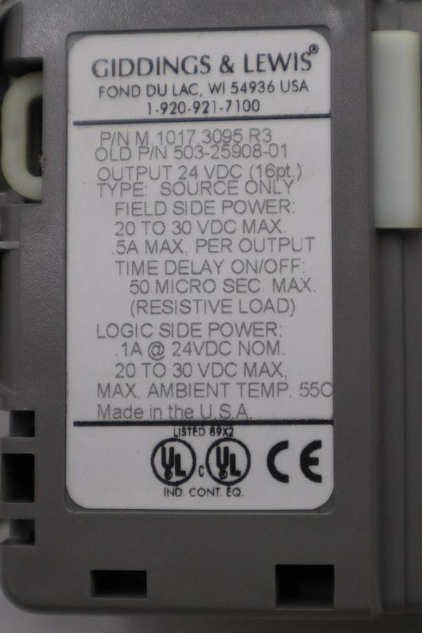 Used GIDDINGS & LEWIS DANAHER MOTION M.1017.3095 R3 / M10173095 R3 MODULE #6010