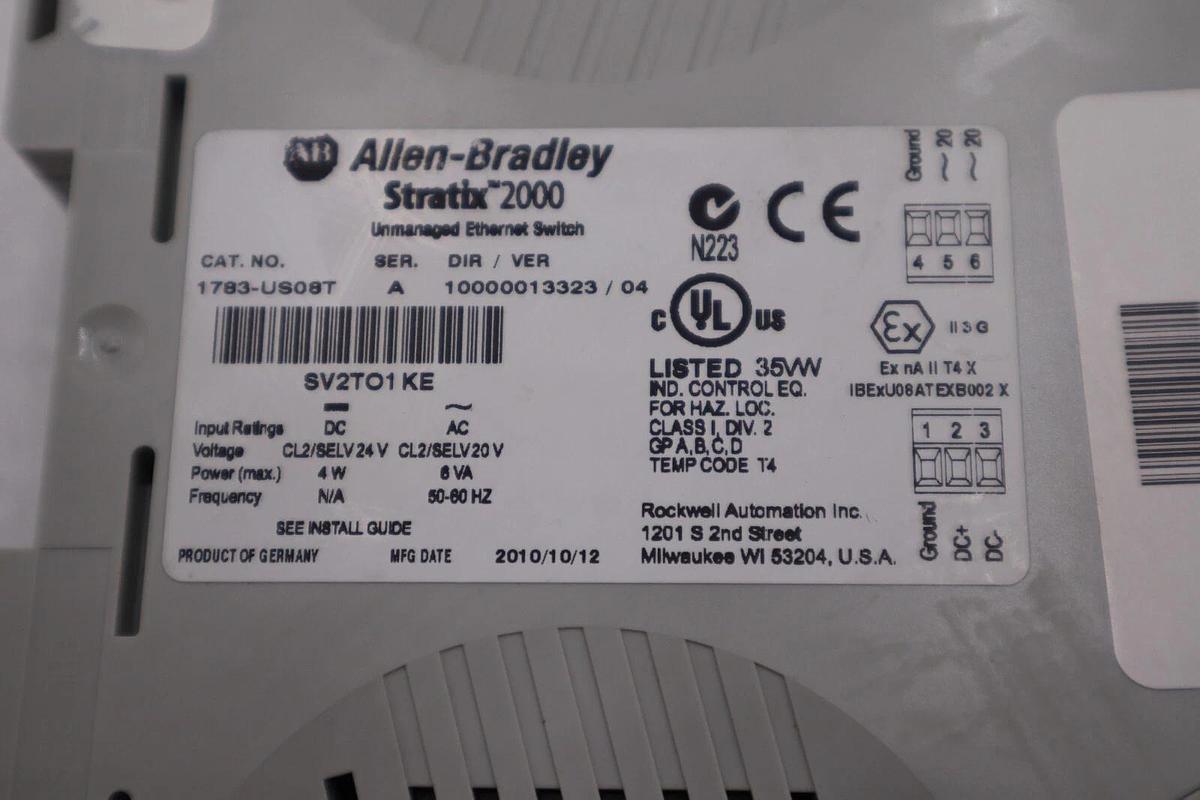 Allen Bradley Stratix 2000 1783-US08T Ser.A Ethernet Switch NEW NO BOX #H361A