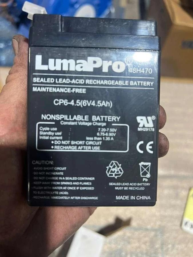 NEW OPEN BOX LUMAPRO 48H470 SEALED LEAD ACID RECHARGEABLE BATTERY K-759CC