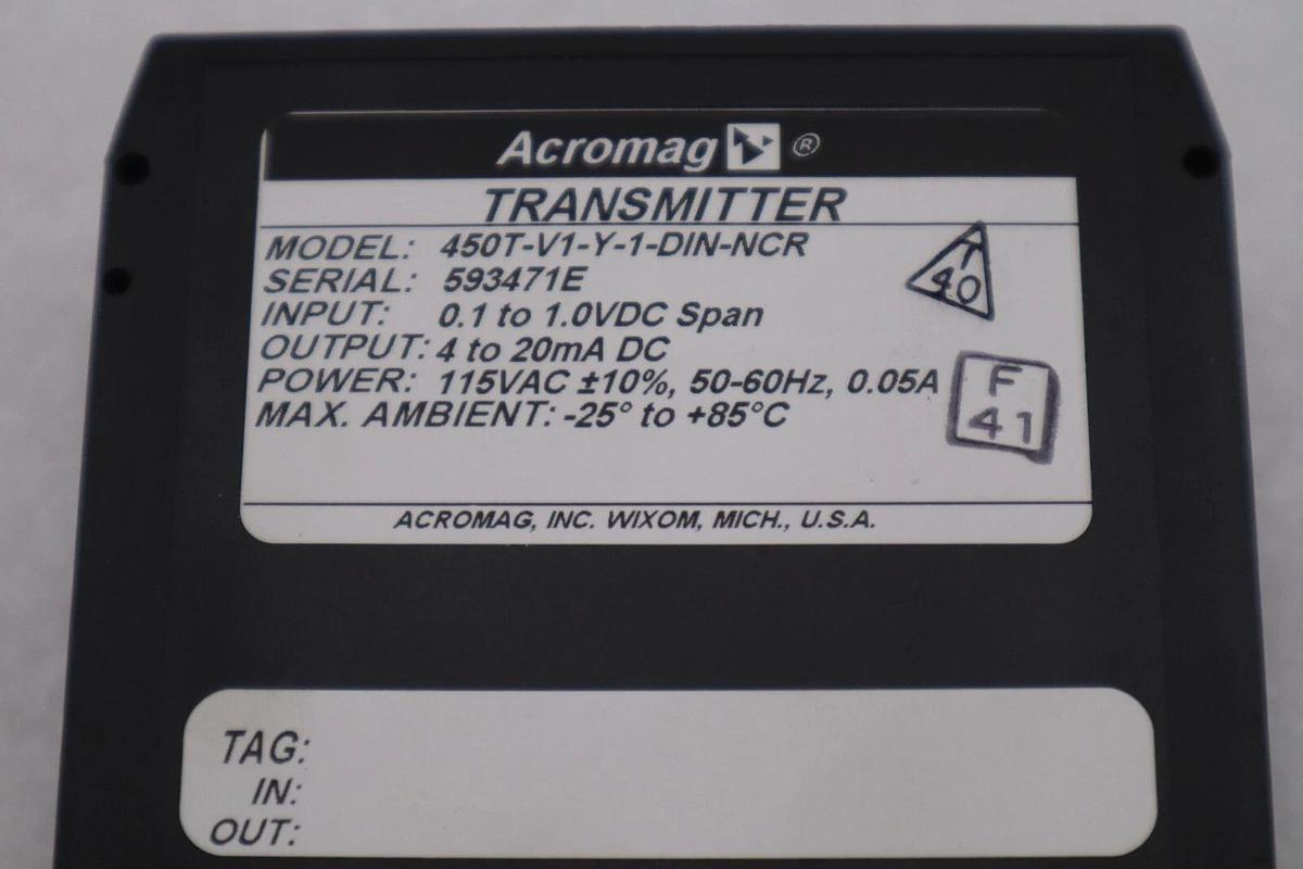 NEW OPEN BOX ACROMAG 450T-C1-Y-1-DIN-NCR / 450TC1Y1DINNCR STOCK G784A
