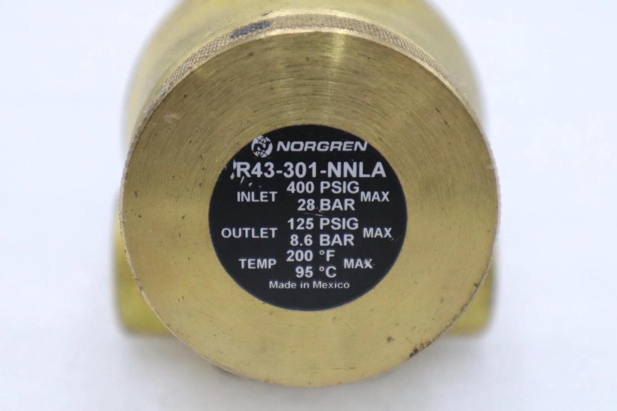 NORGREN R43-301-NNLA / R43301NNLA BRASS VALVE NEW (EIGHT AVAILABLE) STOCK H963