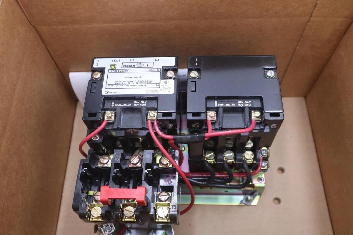NEW OPEN BOX SQUARE D 8736SCO8V02S 600V REVERSING STARTER STOCK K455B
