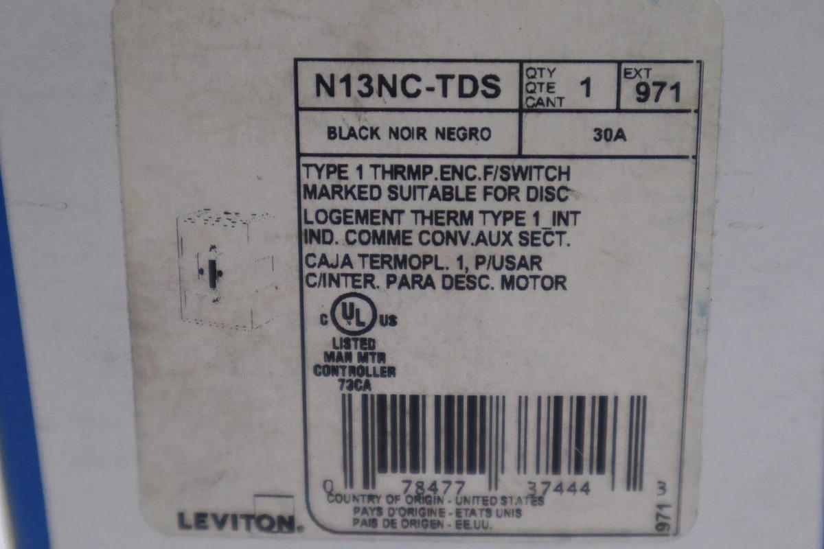 Used NEW OPEN BOX Leviton N13NC-TDS Type 1 Enclosure STOCK K-2879