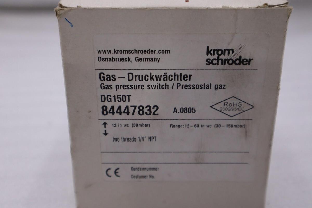 NEW Krom Schroder DG150T Gas Druckwachter Pressure Switch STOCK H426A