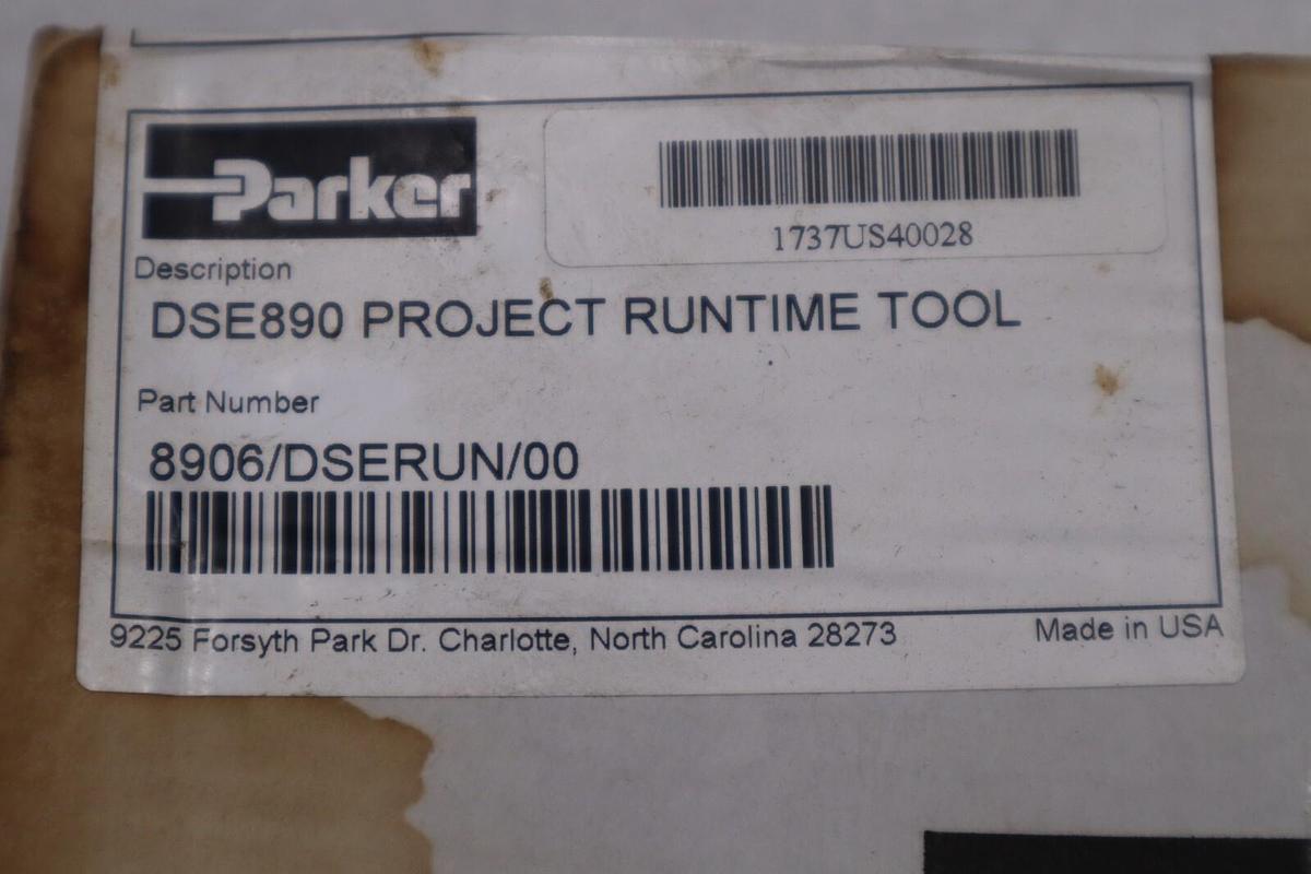 PARKER 8906/DSERUN/00 PROJECT RUNTIME TOOL CMR-CH-SOFTWARE-CHARLOTTE-MISC #5685A