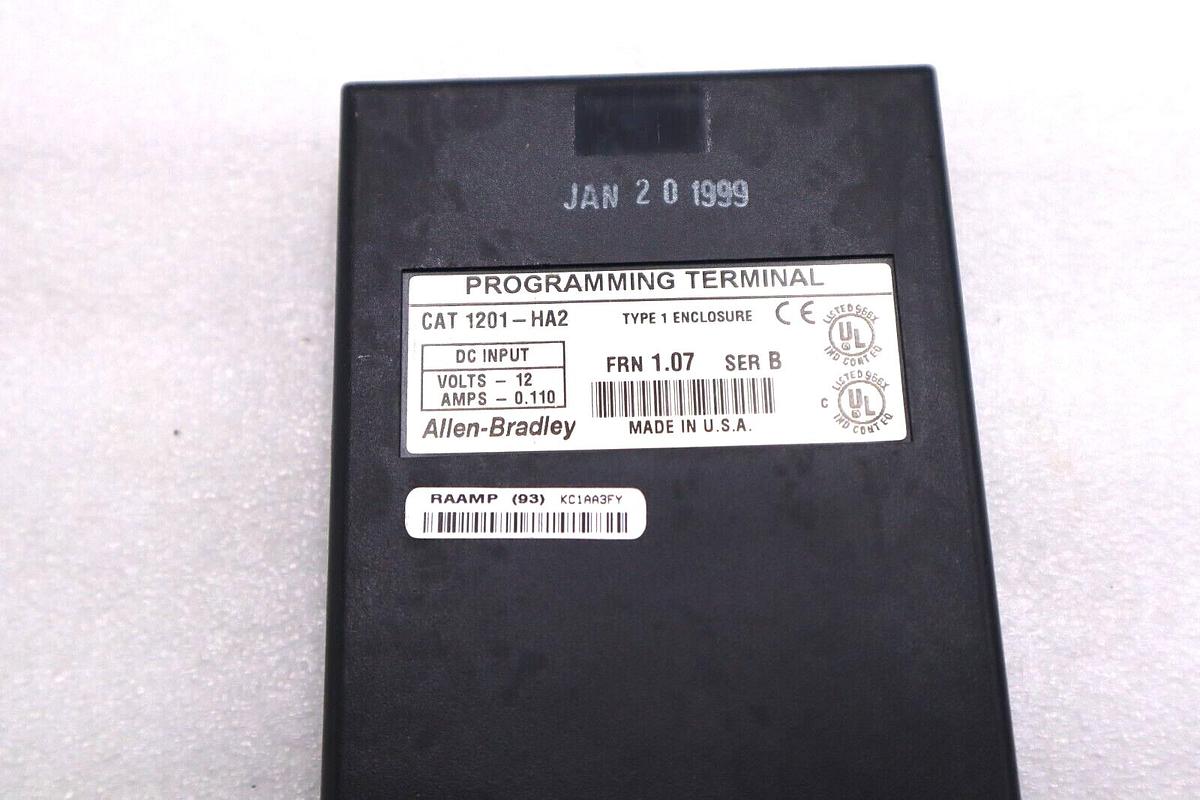 Used ALLEN BRADLEY 1201-HA2 PROGRAMMING TERMINAL FRN 1.07 SER B 12V AMPS 0.110 #L-514