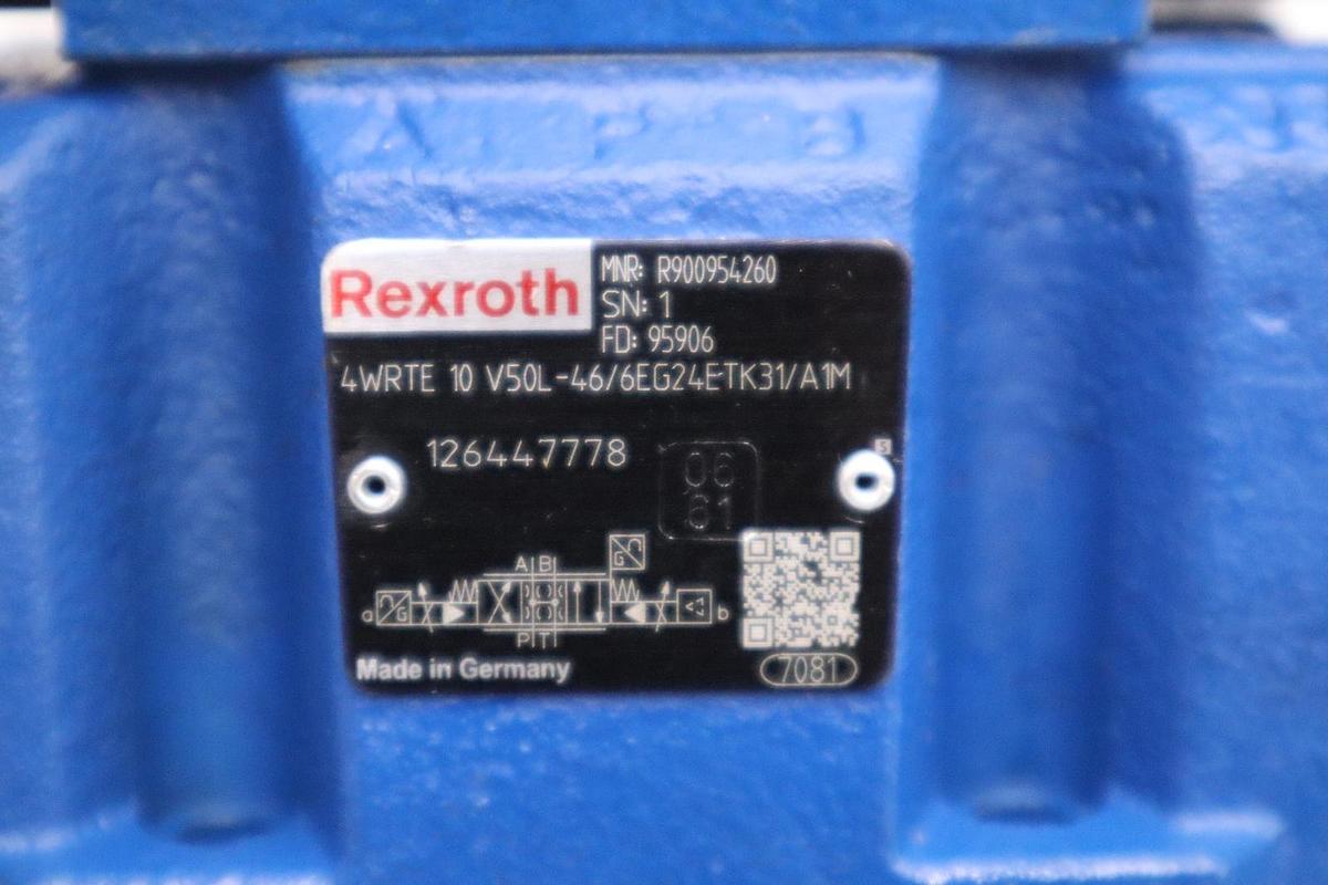 Used Rexroth Valve R900954260 4WRTE 10 V50l-46/6EG24ETK31/A1M VALVE NEW STOCK H1640