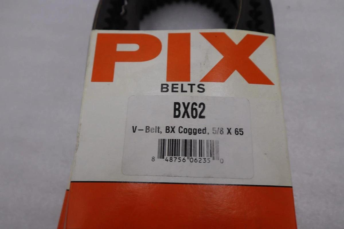 Used LOT OF 2 - PIX BX62 V-Belt BX Cogged Rubber 5/8X65 - STOCK M-3A