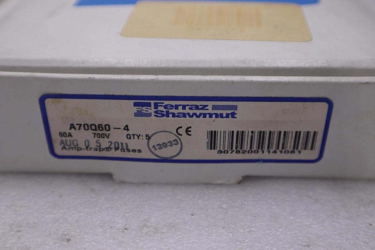 FERRAZ SHAWMUT A70Q60-4 60A 600V QTY: 5 BOX OF 5 NEW STOCK 5826A