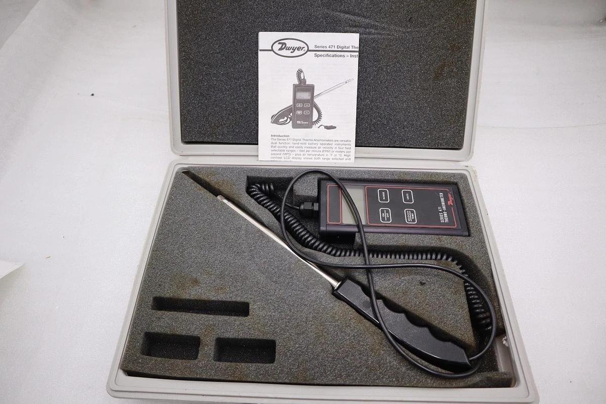 Used Dwyer Series 471 Digital Thermo Anemometer  AS PICTURED STOCK H437