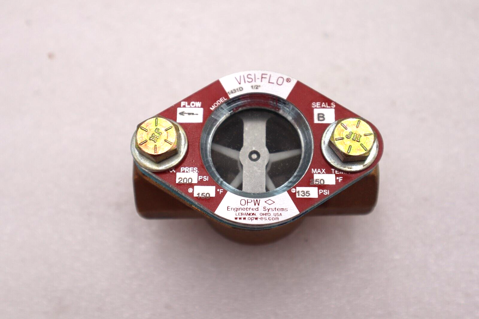 Used OPW 1321D VISI-FLO 135PSI FLOW METER 1/2 IN STOCK #K-2273