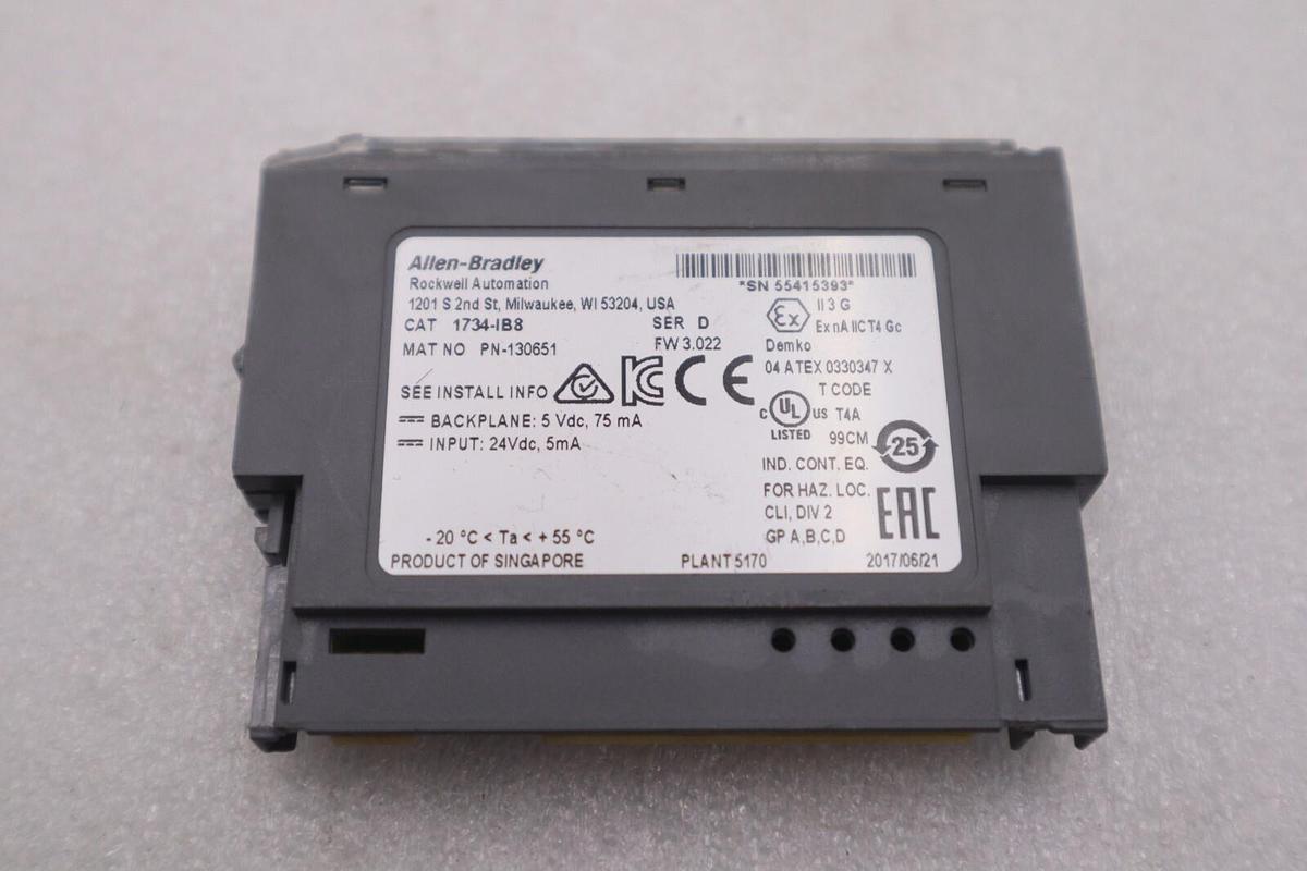 Used Allen Bradley 1734-IB8 Input Module Ser D (8 Available) Stock K-3287